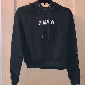 Green “original” crop top hoodie